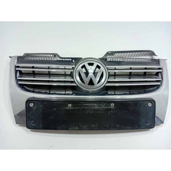 Grade Parachoque Dianteiro Vw Jetta 2008 A 2010 Com Detalhe  Cromado Brilhante